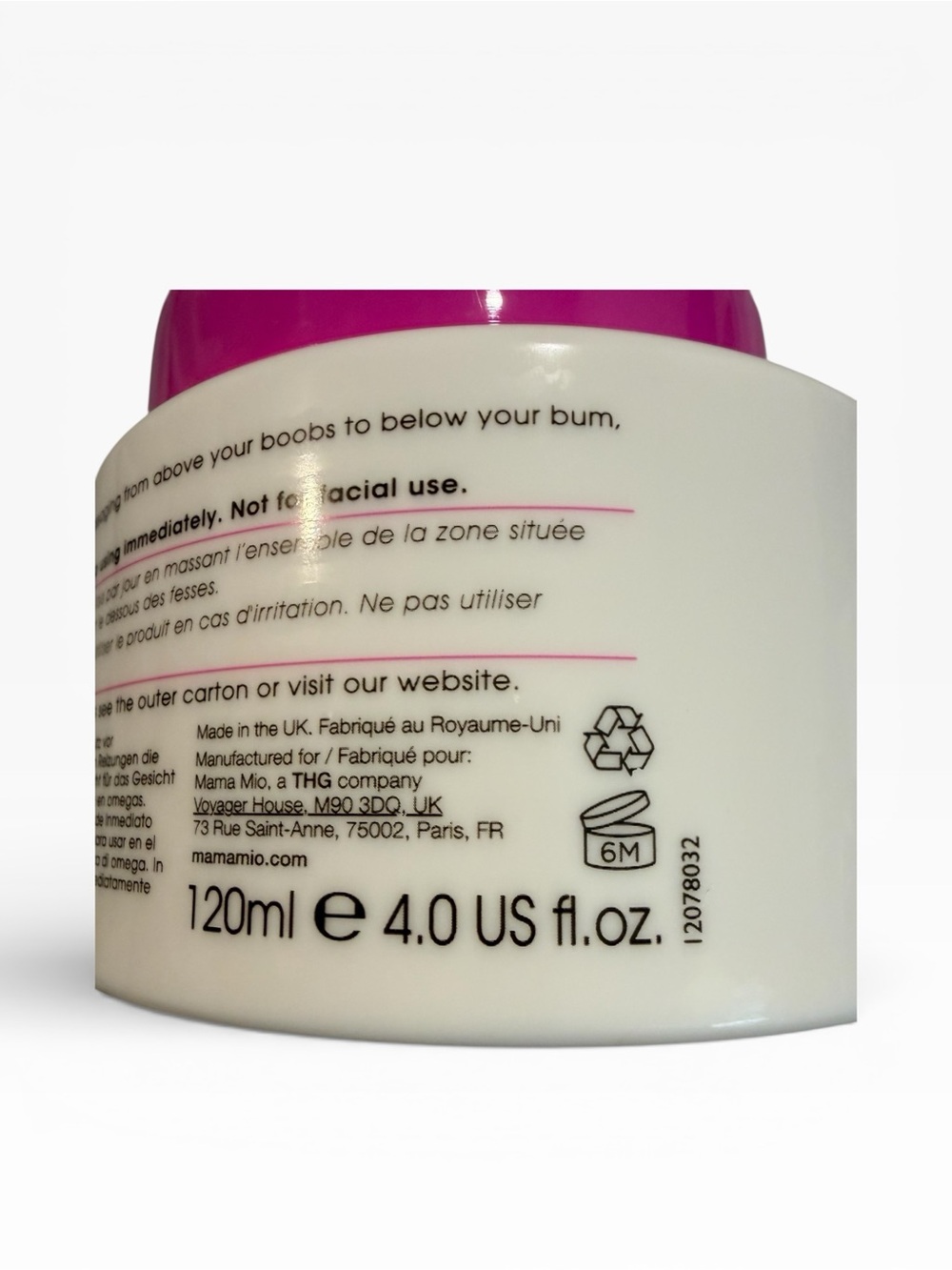 Mama Mio Tummy Rub Butter - Pink Pregnancy Moisturizer - Picture 5 of 7